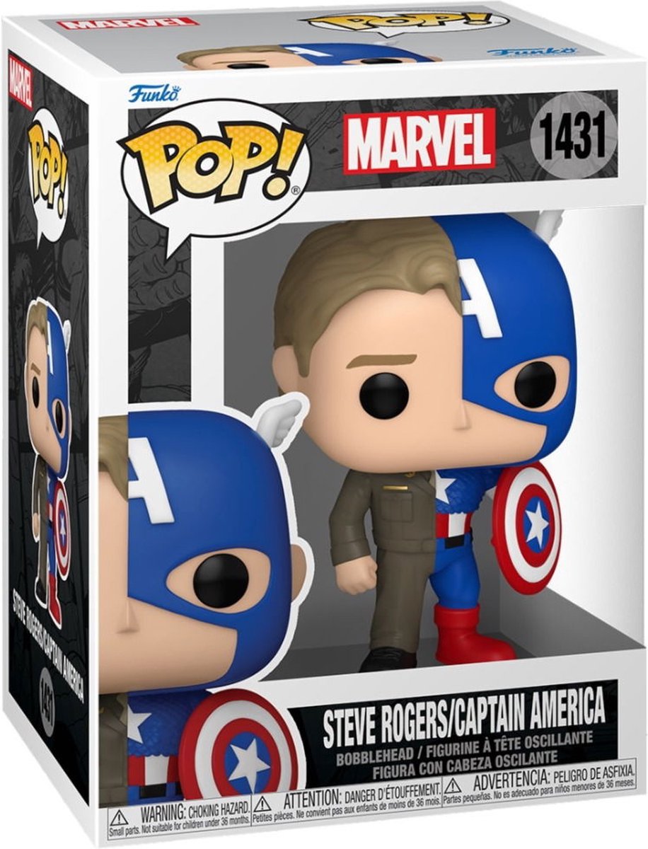Funko pop split: marvel - steve rogers captain america pop