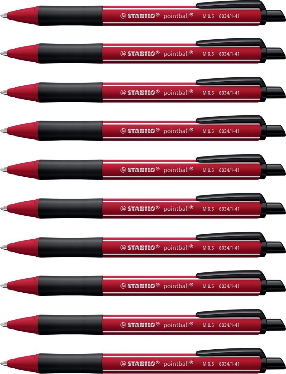 Stabilo pointball - balpen - naturecolors wildflower - navulbaar - bordeaux - doos 10 stuks