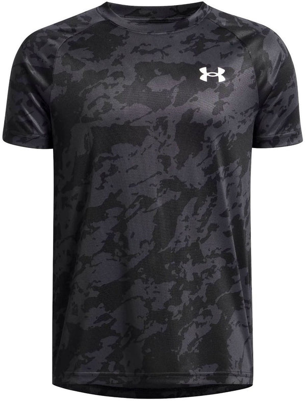 Under armour ua tech 2.0 ss-blk jongens sportshirt - zwart - antraciet - wit 164