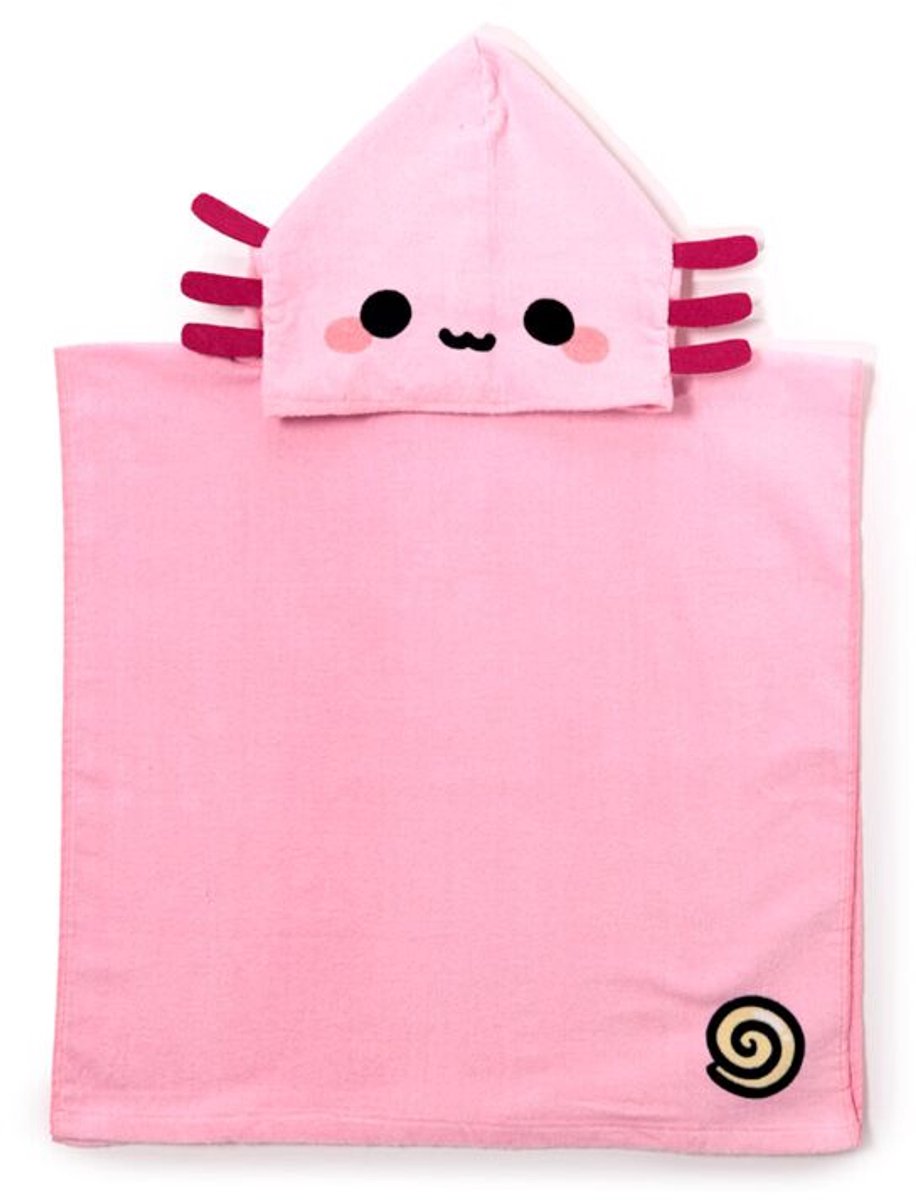Merkloos sans marque kinder handdoek - maddie de axolotl - hoodie - zwem bad handdoek - cadeau tip