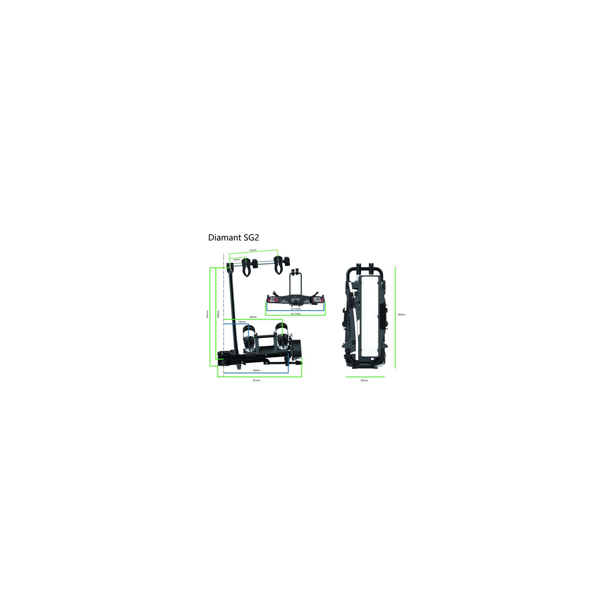 Tradekar international bv pro-user fietsendrager - diamant sg2 - 2 fietsen