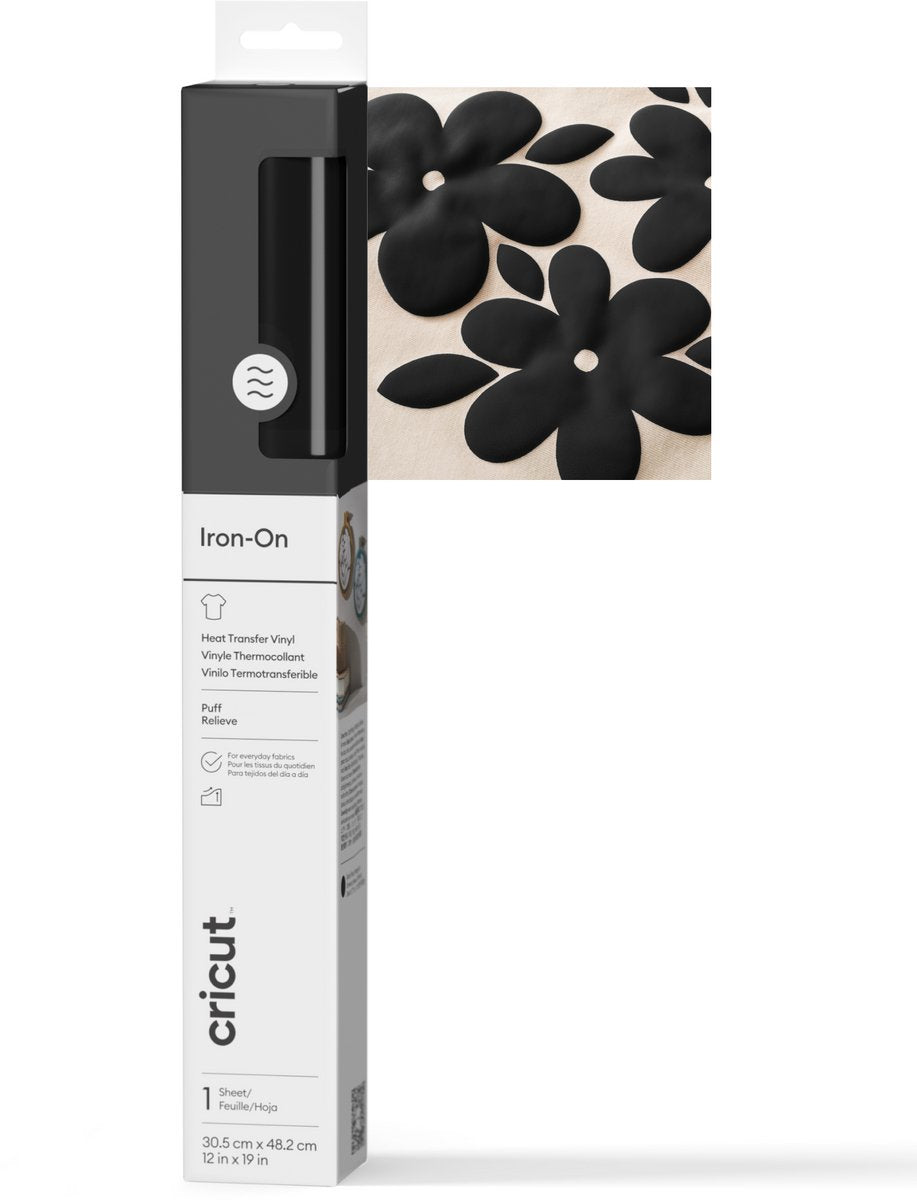 Cricut ™ puff iron-on zwart – 30,5 x 48,3 cm