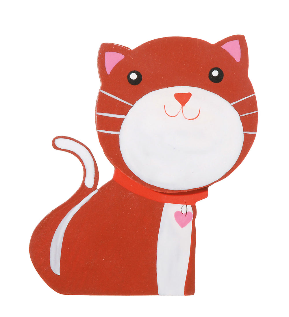 Darice • geschilderde houtvorm kat 9x8x0,5cm