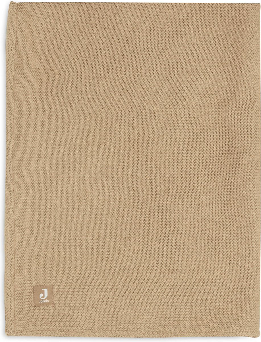 Jollein baby deken ledikant 100x150cm basic knit - biscuit fleece