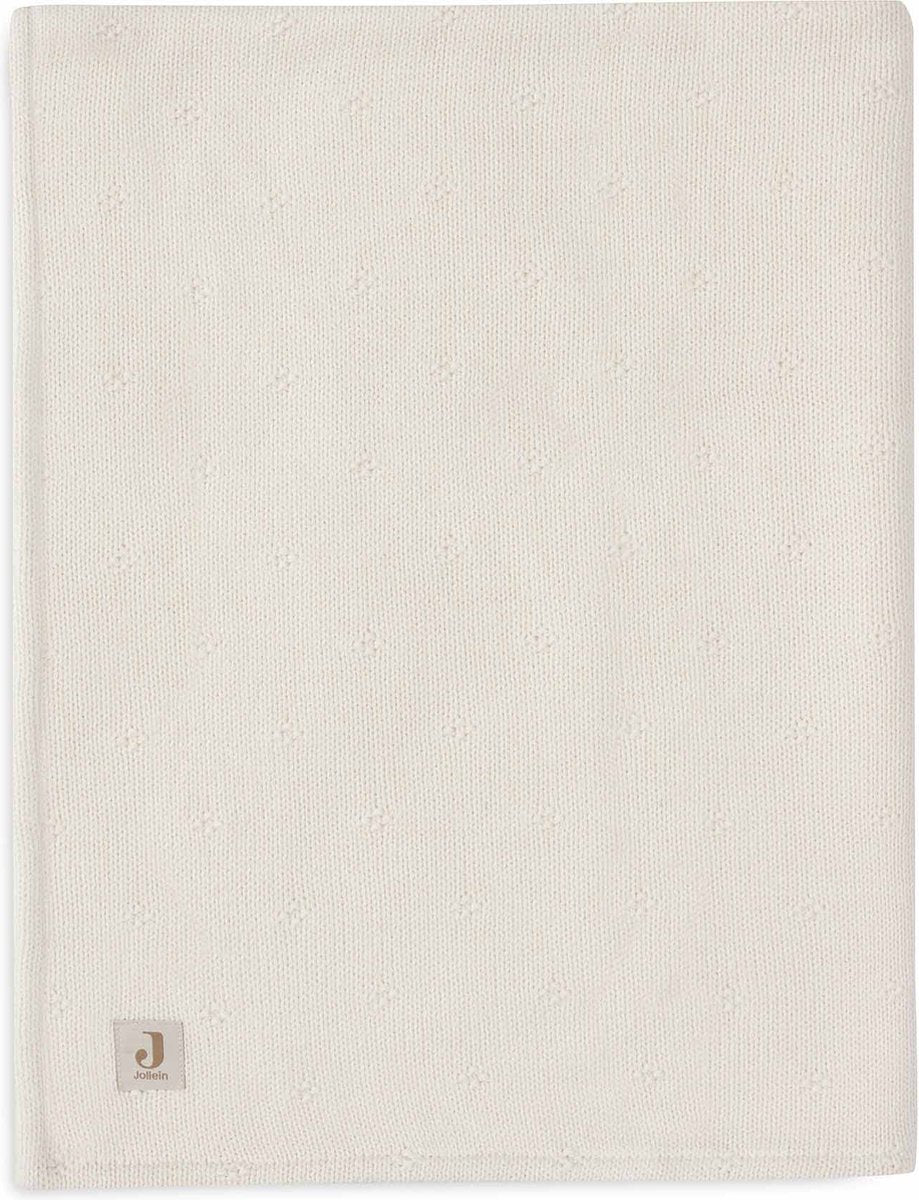 Jollein - deken wieg 75x100cm - wiegdeken, wiegdekentje, dekentje baby - cosy knit ivory velvet