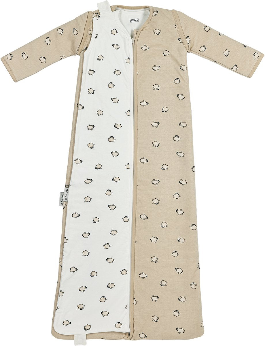Meyco baby penguin baby slaapzak 4 seizoenen - soft sand - 3.0 tog