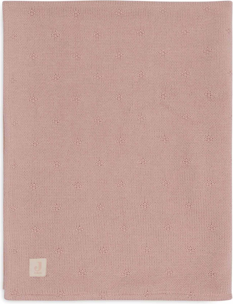 Jollein - deken wieg 75x100cm - wiegdeken, wiegdekentje, dekentje baby - cosy knit wild rose velvet