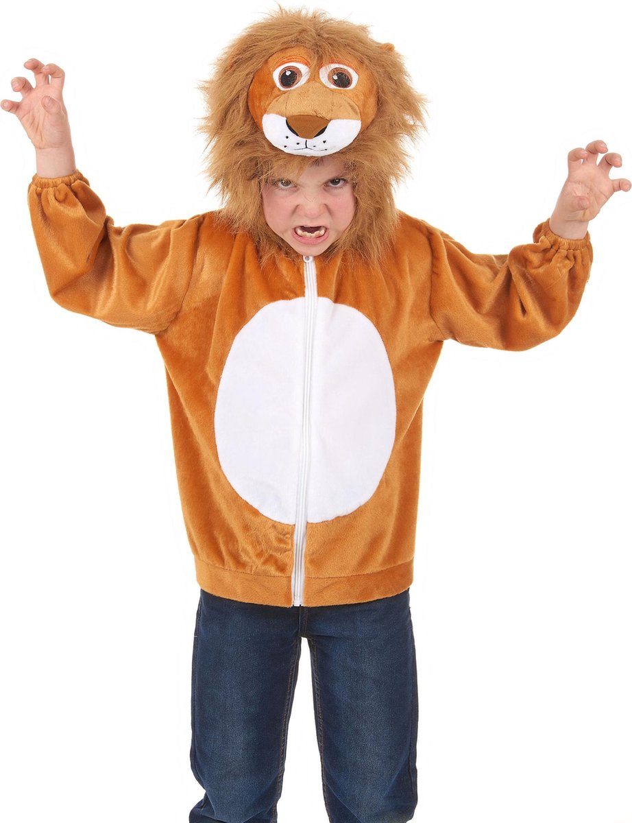 Vegaoo vest met capuchon leeuw voor kinderen - kinderkostuums - 86 92