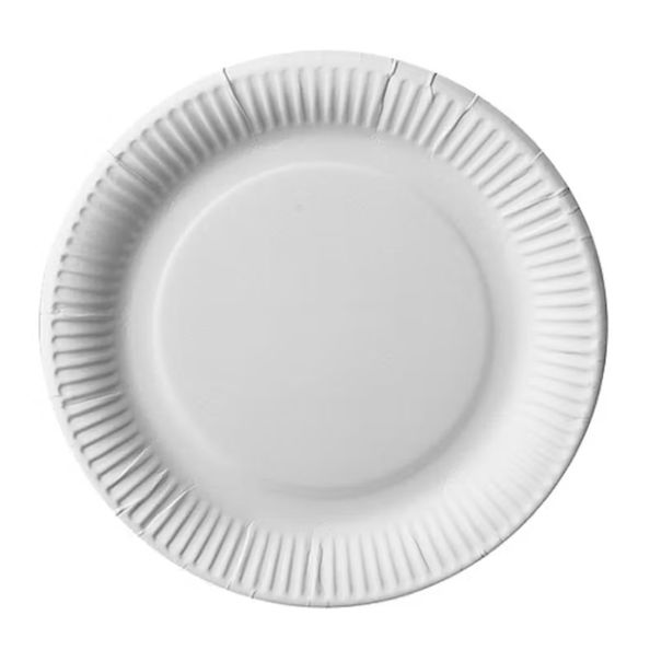 Borden rond wit karton 23 cm (100 stuks)