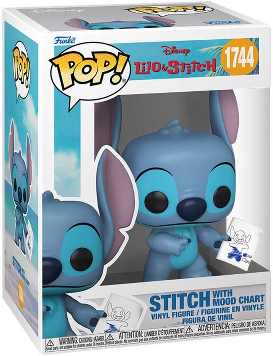 Funko lilo stitch stitch with mood chart vinylfiguur 1744 unisex pop! - neutraal - standard