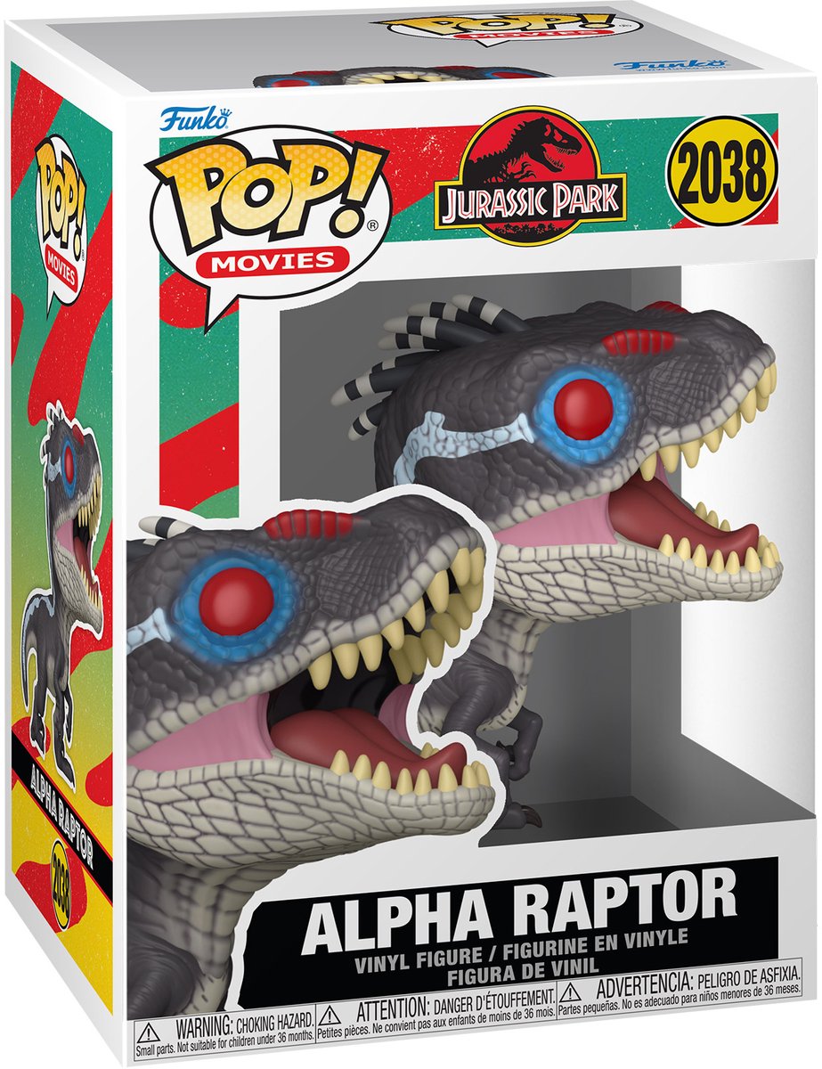 Funko jurassic park alpha raptor vinylfiguur 2038 unisex pop! - neutraal - standard