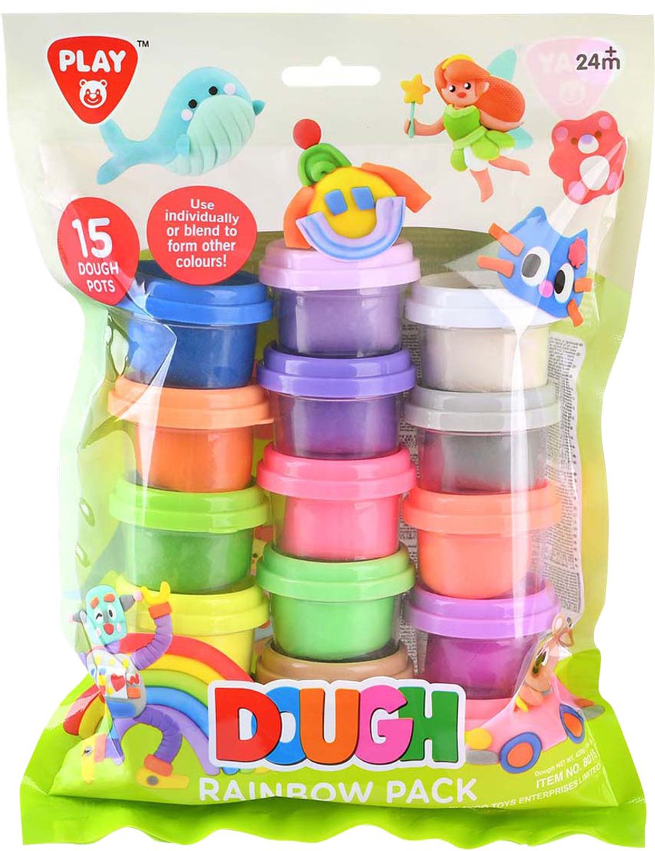 Speel regenboog kleiset, 15 kleipotjes