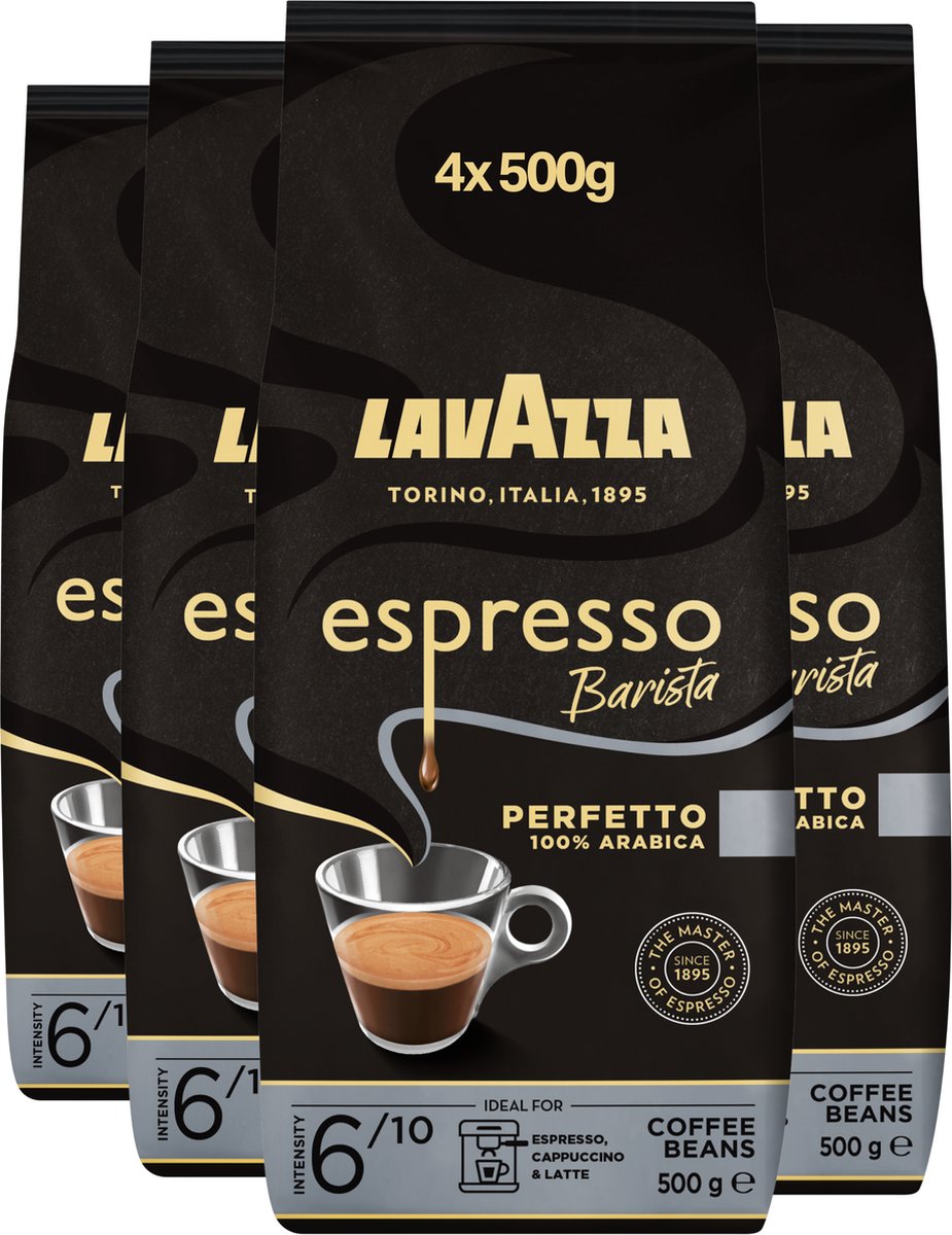 Lavazza espresso barista perfetto koffiebonen - 100% arabica koffie bonen - intensiteit 6 10 - 4 x 500 gram