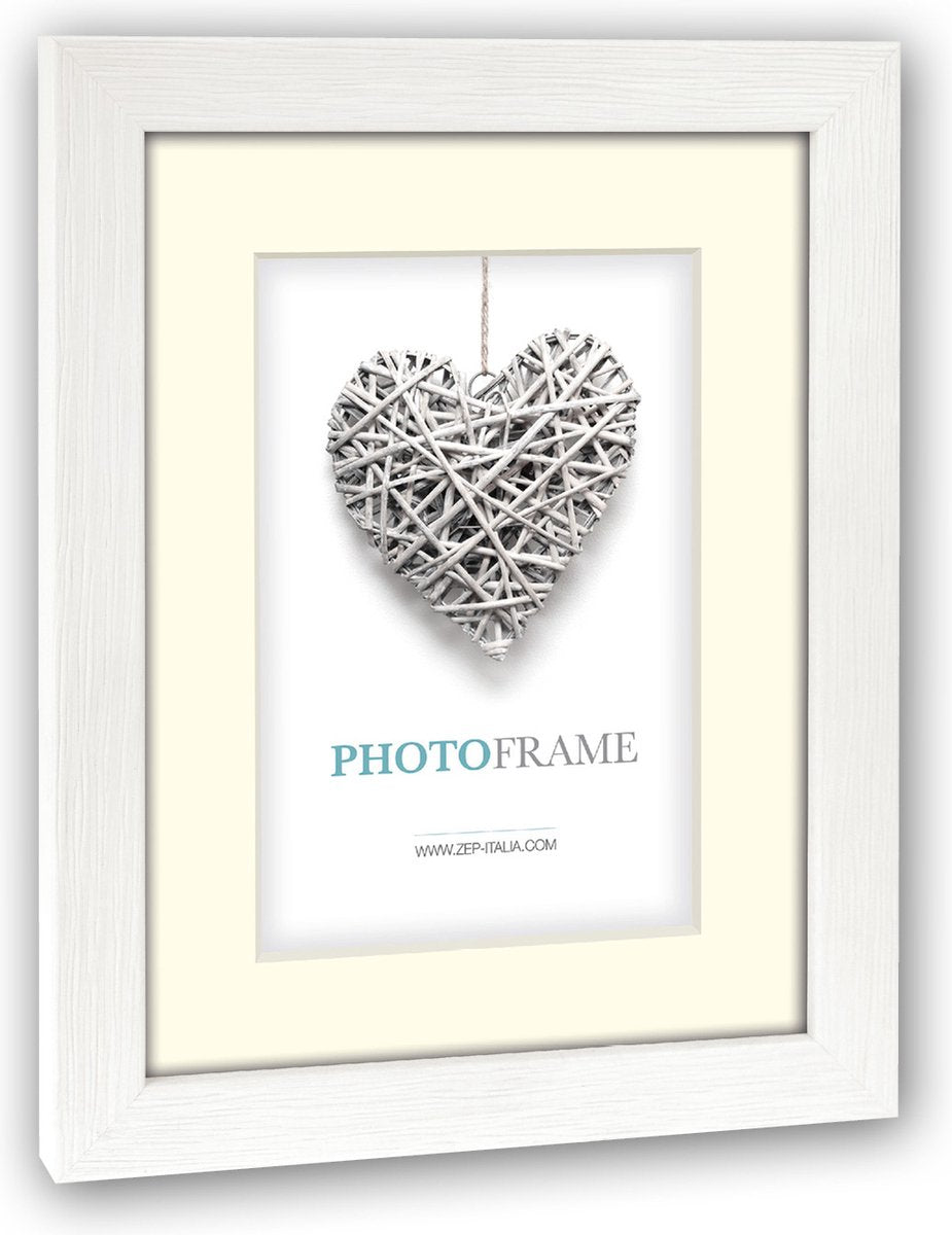 Zep - houten fotolijst taupe met passe-partout regent 2 formaat 20x30 30x40 cm - v32342