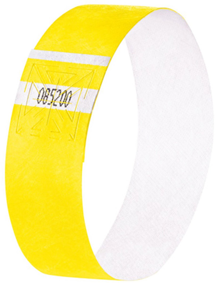 Sigel evenementenbandjes - super soft - 255x25mm - neon geel - 520 stuks - si-eb223