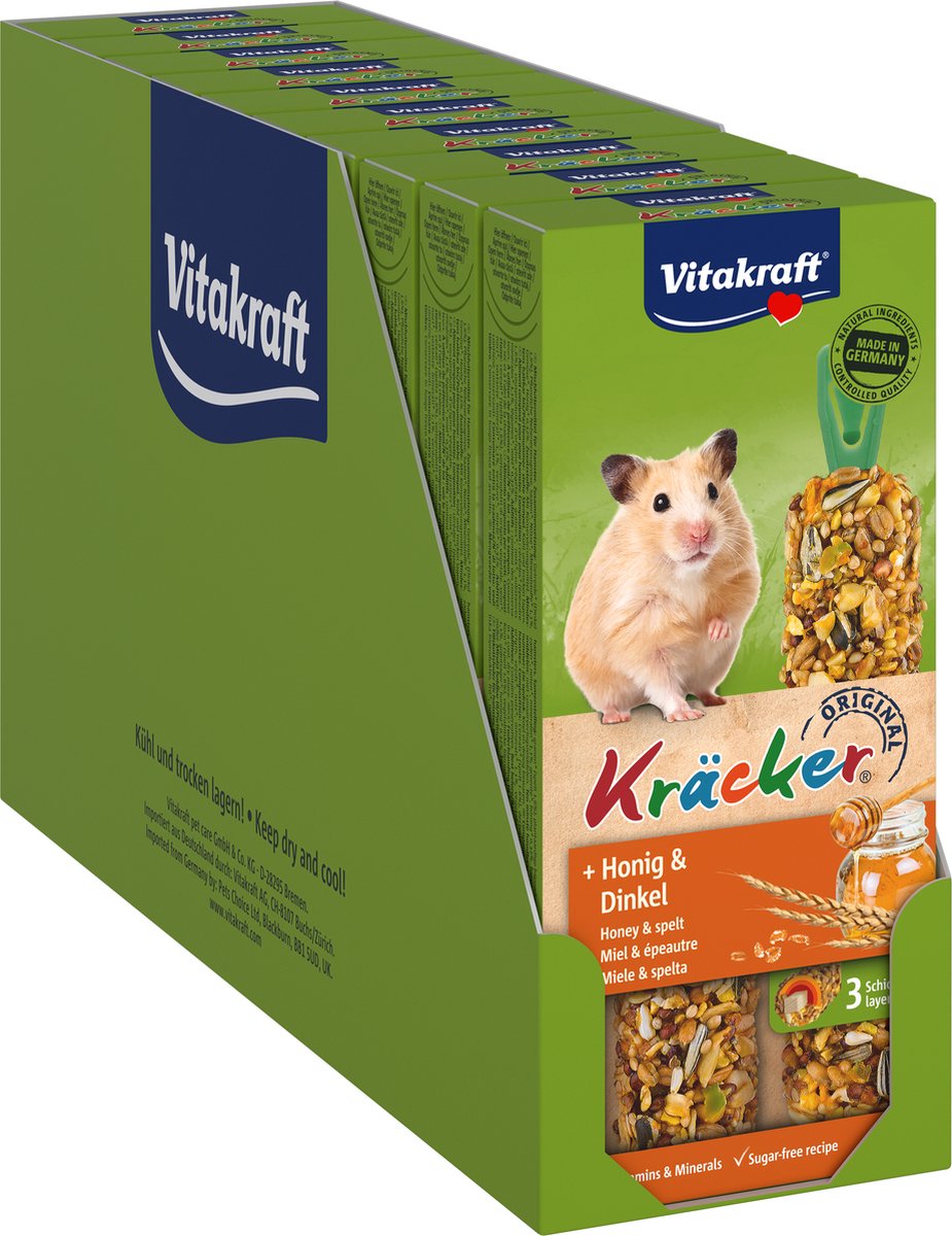 Vitakraft kräcker original voor hamsters met honing en spelt - 10x2 stuks (20 stuks)