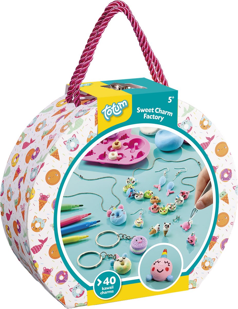 Totum Craft Case Kawaii Jewellery, Make Bracelets - Sweet Charm Factory - Creative Toy Girls from 5 Years Gift Idea