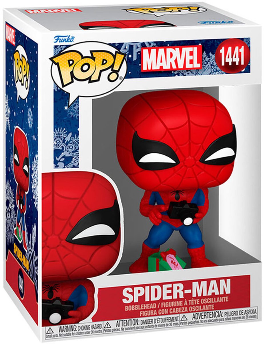 Funko spider-man spider-man (holiday) vinylfiguur 1441 pop! meerkleurig
