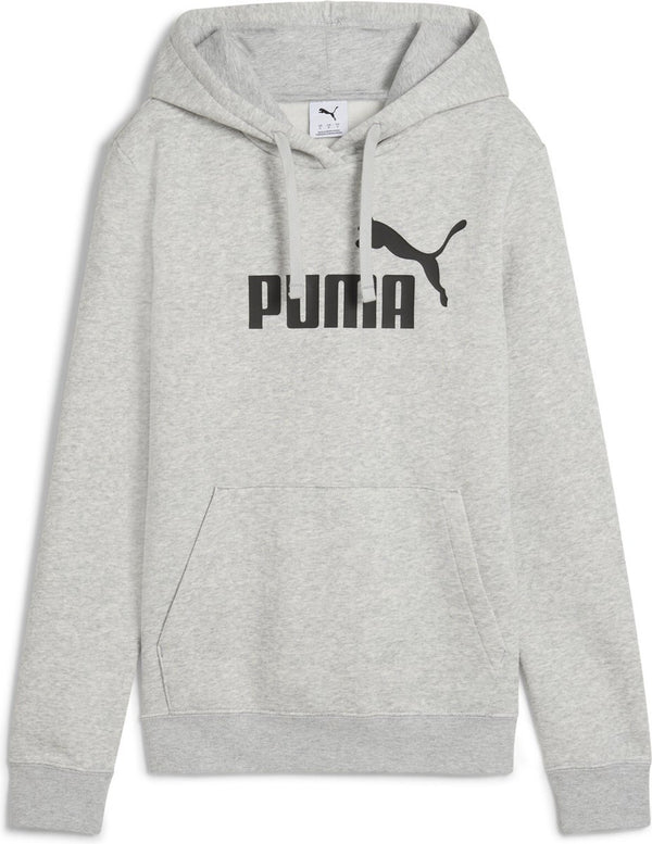 Puma ess no. 1 logo hoodie fl dames sporttrui - light gray heather s