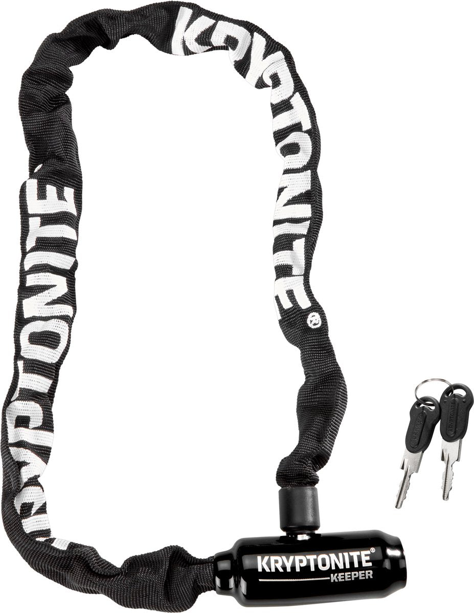 Kryptonite keeper 585-ketting met geïntegreerd slot – kettingslot fiets – fietsslot met ketting elektrische fiets – 85 cm – staal – zwart