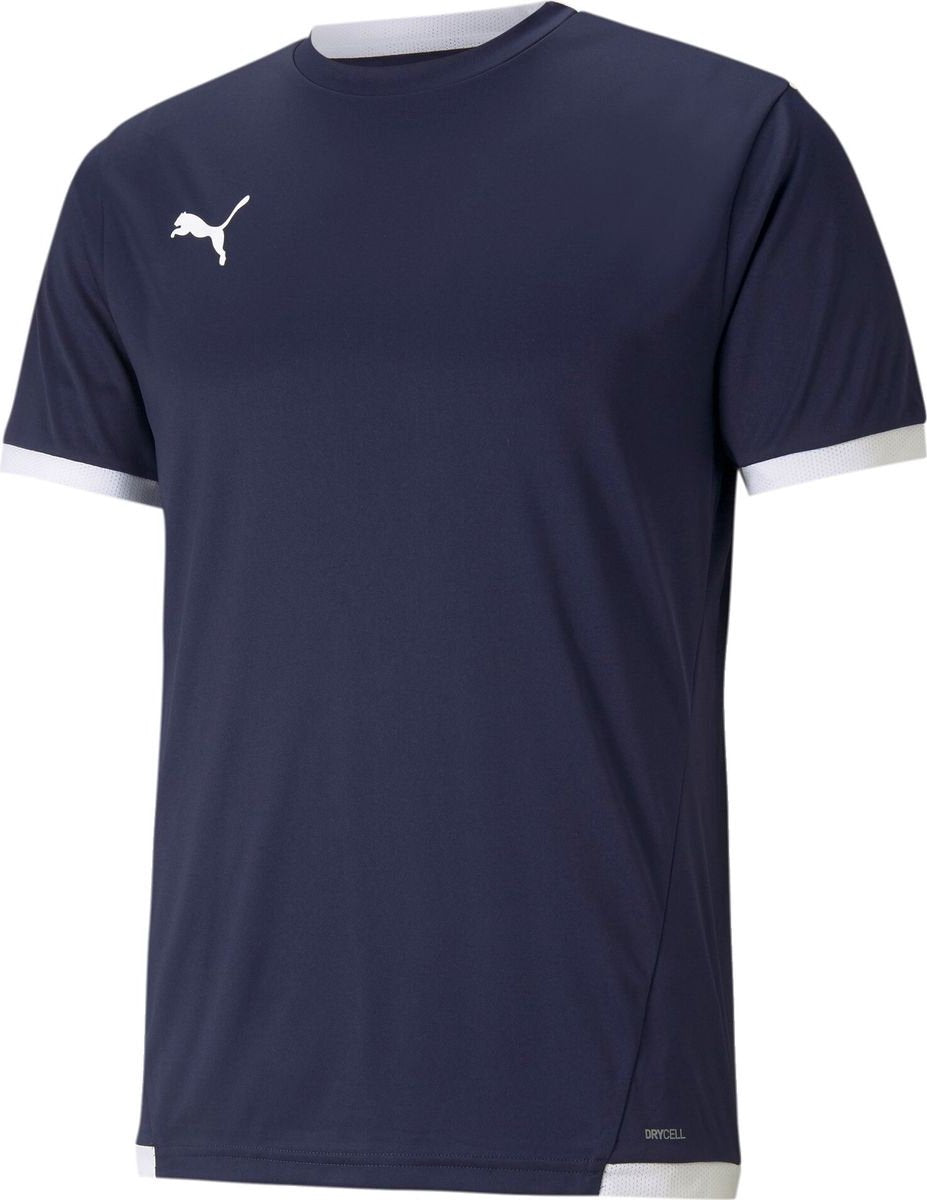 Puma teamliga jersey jr unisex sportshirt - peacoat- white