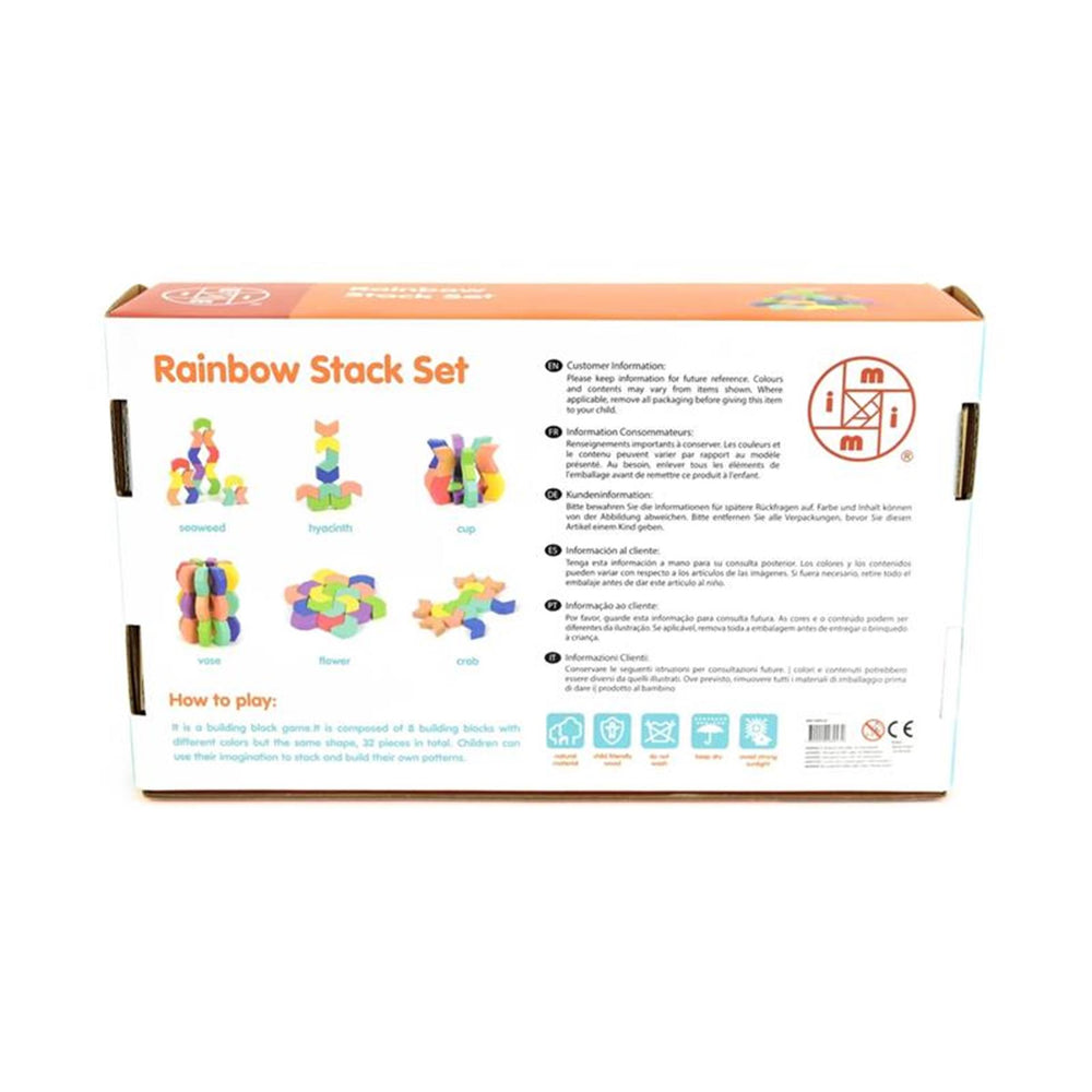 Houten stapelset regenboog 32-delig 27x15cm