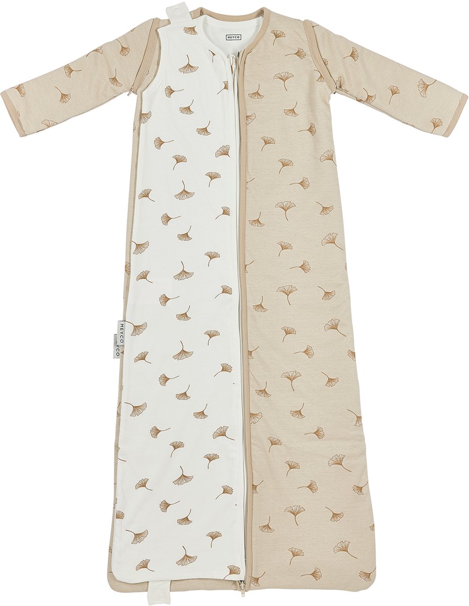 Meyco baby studio collection ginkgo baby slaapzak 4 seizoenen deluxe - soft sand - 3.0 tog