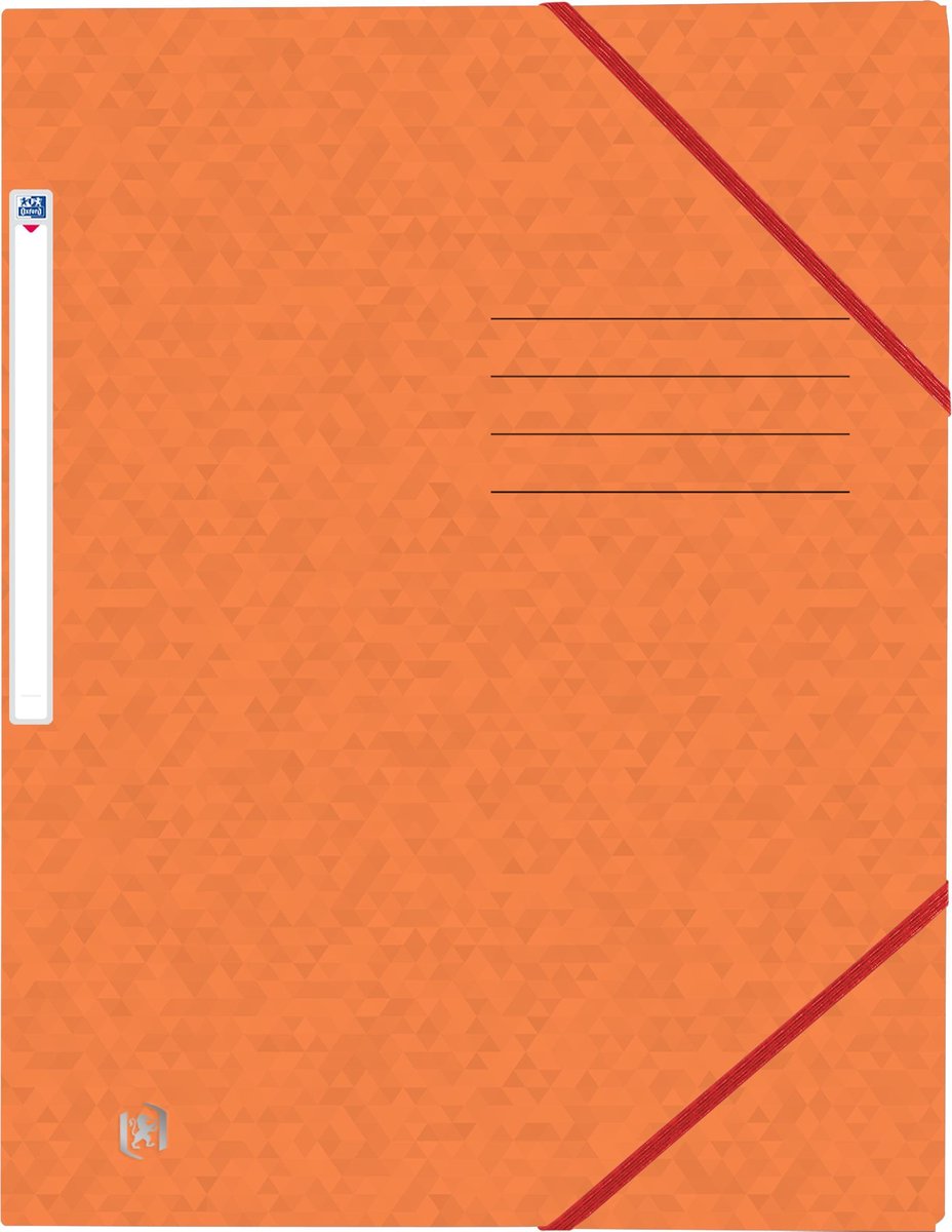 Oxford top file + - elastomap - 3 kleppen - elastiek - a4 - oranje - pak 10 stuks