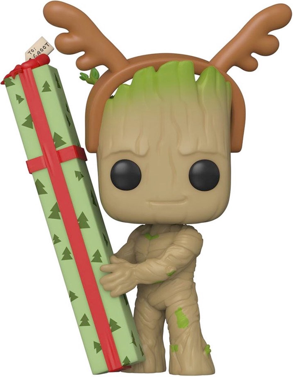 Marvel funko guardians of the galaxy - holiday special pop! heroes groot 9 cm verzamelfiguur - multicolours