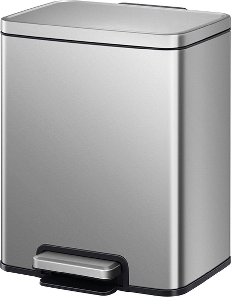 Eko - madison pedaalemmer 12 liter - stainless steel plastic - misty mat rvs - prullenbak