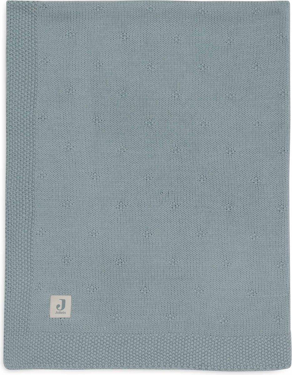 Jollein - deken ledikant 100x150cm - dekentje baby - cosy knit sea green