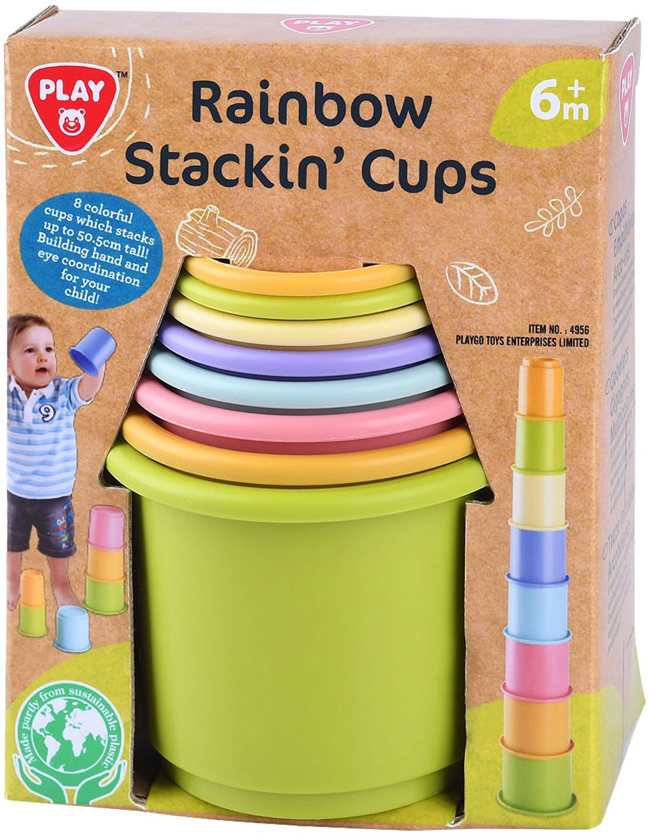 Speel stapelblokken kleur, 8dlg.