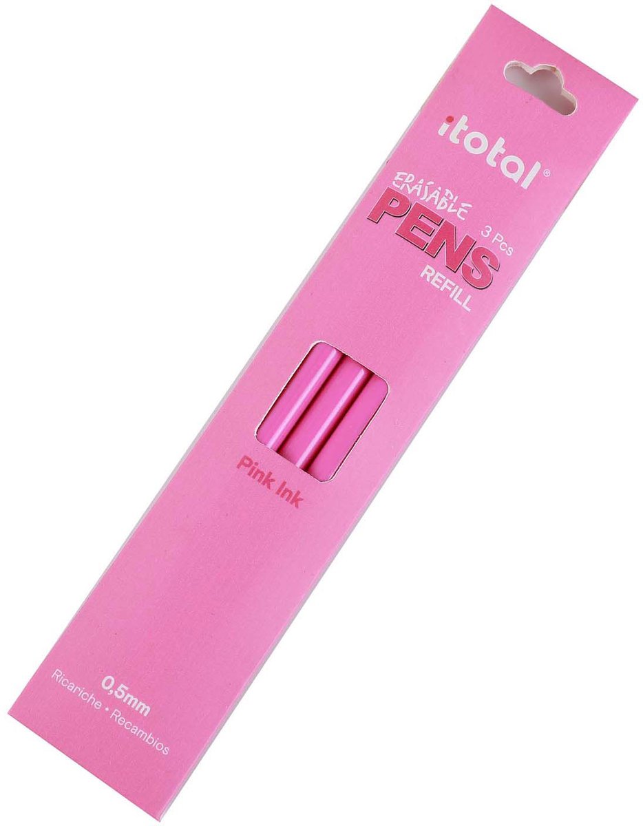 Ittotal uitwisbare inkt navulling roze, 3st.
