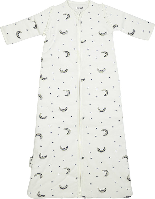 Meyco baby slaapzak winter moon - afritsbare mouwen - indigo - 110cm - winterslaapzak