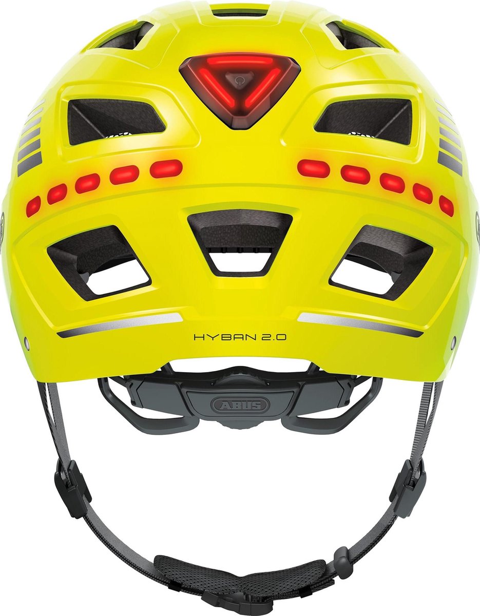 Abus stuurstand Hyban 2.0 LED signaal Geel M 52-58cm