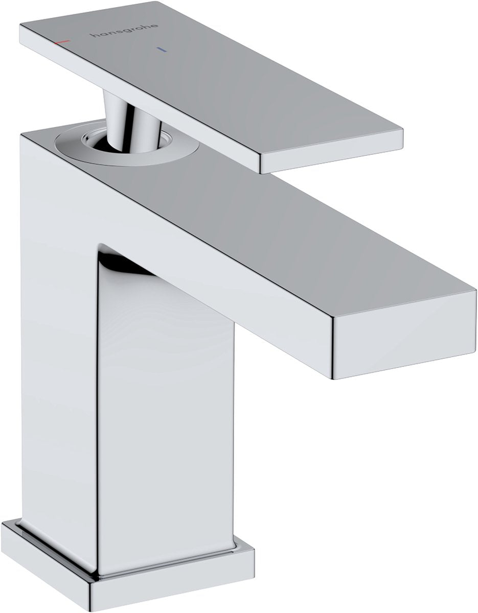 Hansgrohe tecturis e - wastafelkraan - ééngreeps bediening - coolstart energiebesparend - met trekwaste - 80mm maat - chroom