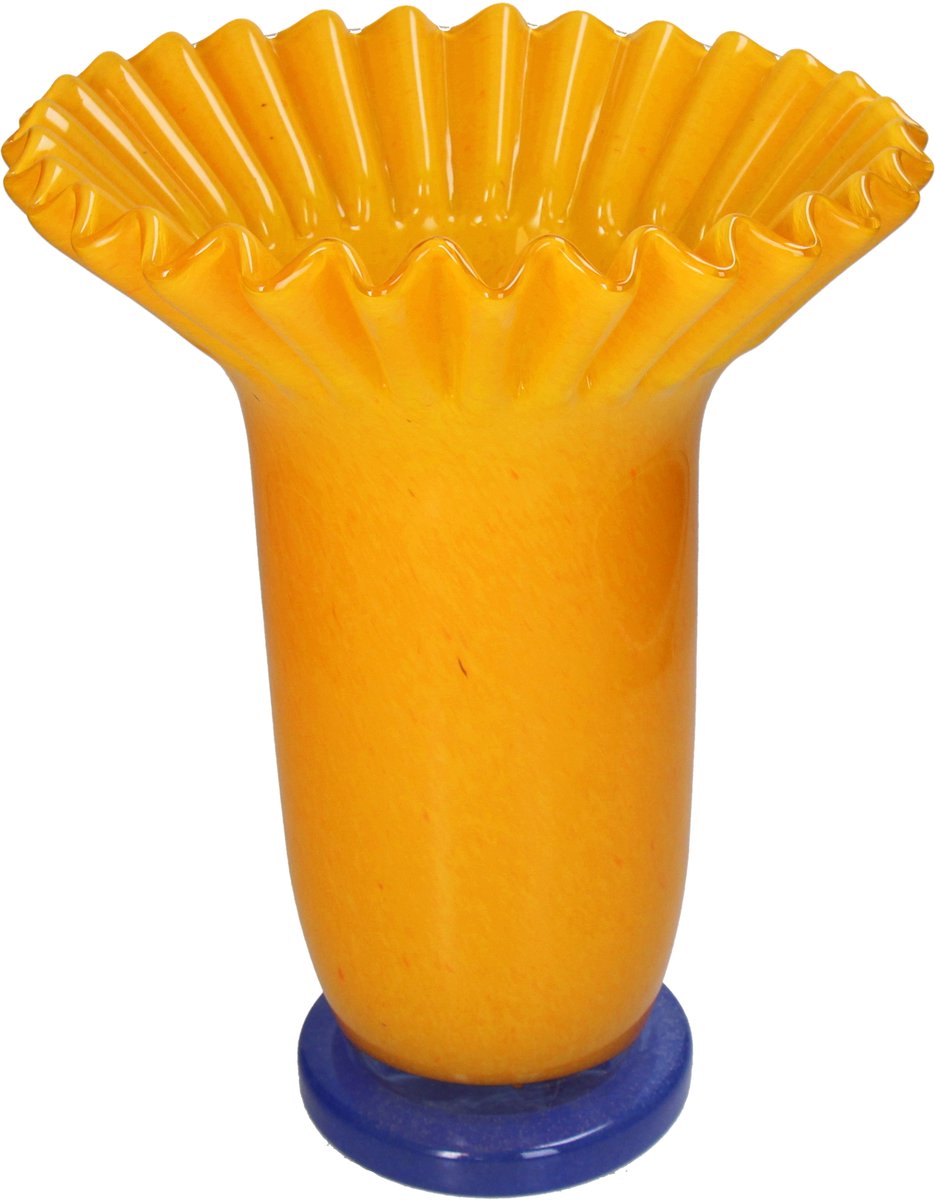 Hd collection vaas glas geel 26.5x26.5x33cm