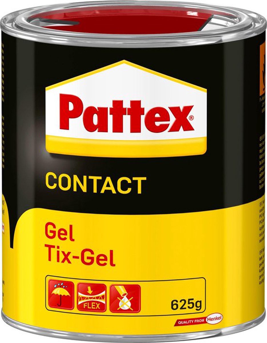 Pattex contactlijm gel 625 g | gelvormig druipt niet | vochtbestendig makkelijke toepassing.