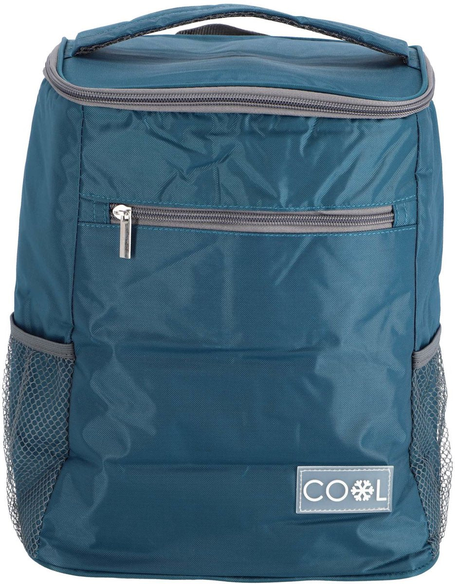Merkloos sans marque strand camping koeltas - rugtas rugzak model - 23 x 15 x 36 cm - 2 vakken - blauw