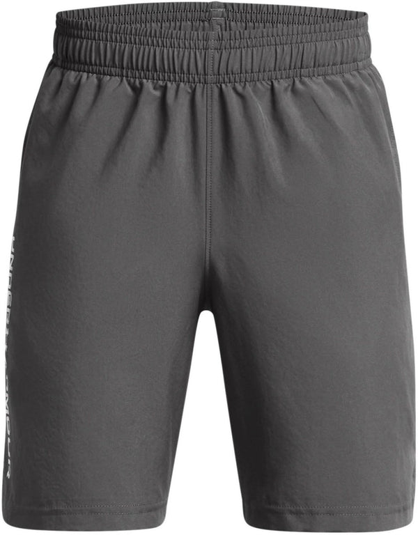 Under armour ua tech woven wordmark short-gry jongens sportbroek - castlerock - wit 140