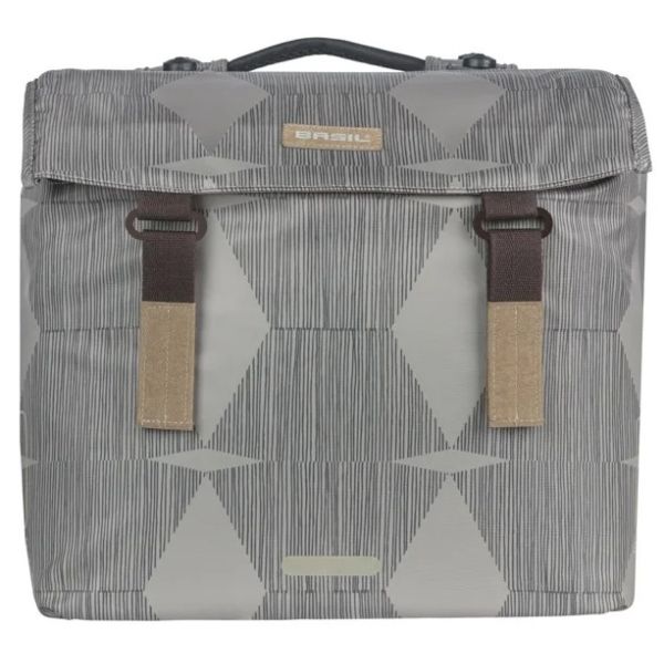 Basil dubbele fietstas elegantie mik 40 - 49 liter - chateau taupe