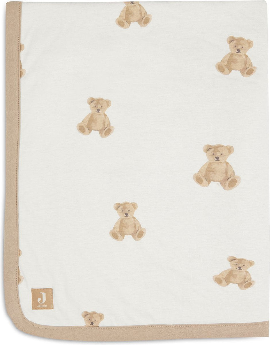 Jollein baby deken wieg jersey 75x100cm - teddy bear