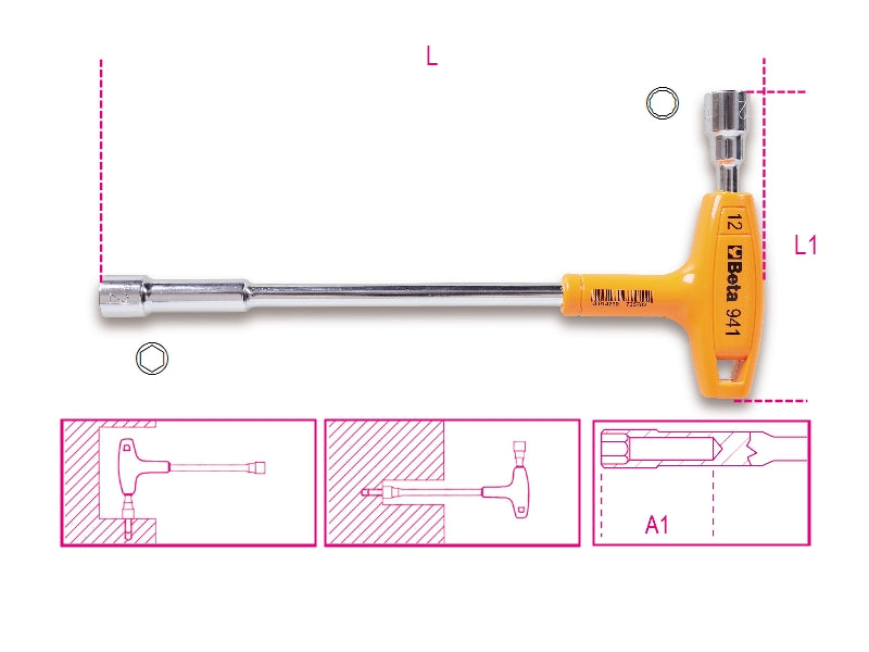 Dopsleutel Beta 8mm met krachthandgreep