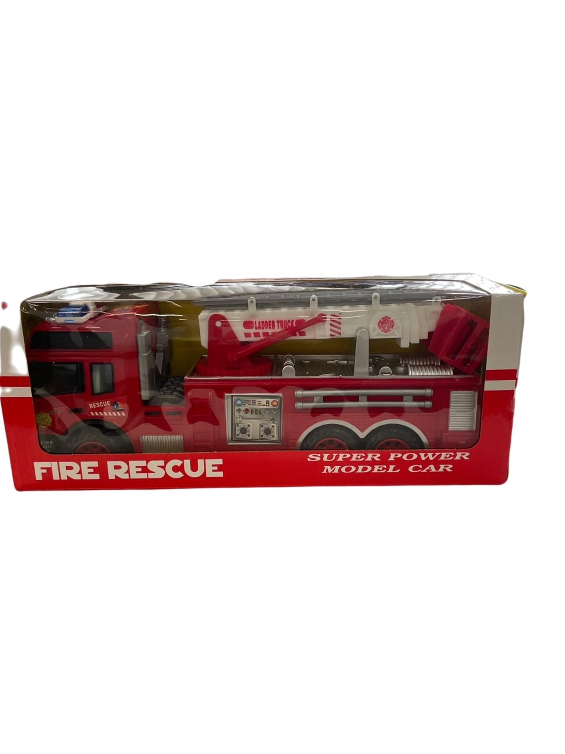 Brandweerauto 30cm frictie 32x12,5x9cm