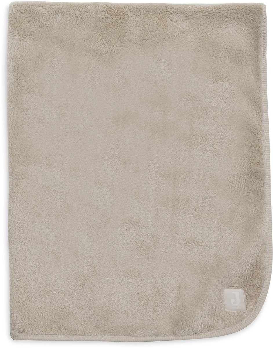 Jollein baby deken ledikant - 100x150cm - basic jersey sherpa - warm sand