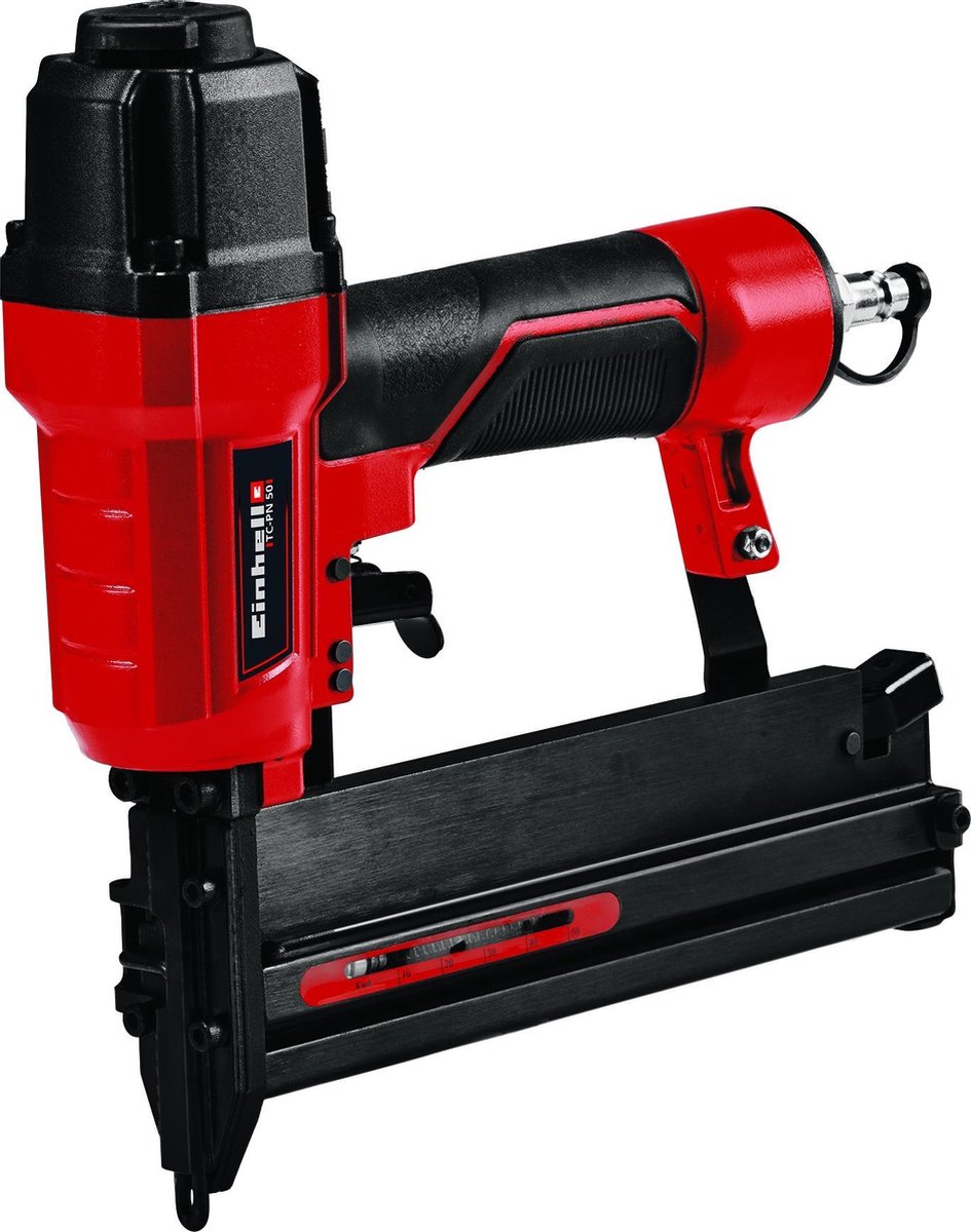 Einhell pneumatische tacker tc-pn 50 - voor nieten en spijkers - diepte afstelling - incl. 1500 nieten en 2000 spijkers - incl. transport- opbergkoffer - excl. compressor