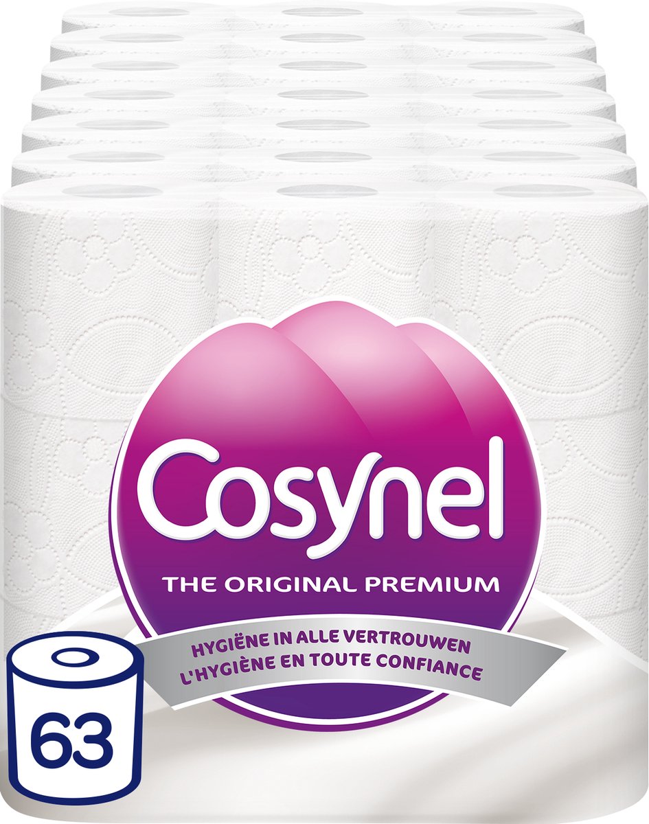 Cosynel toiletpapier - 63 rollen - wit 3-laags - voordeelverpakking