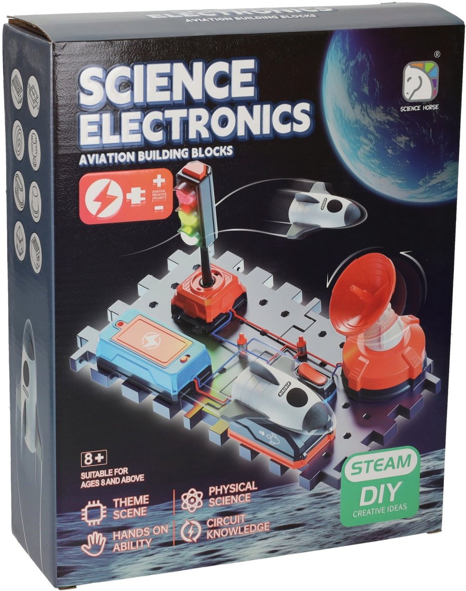 Lobbes science electronics elektro bouwset luchtvaart met stoplicht