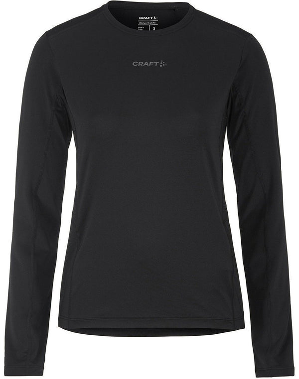 Craft adv essence ls tee 2 w dames sportshirt - zwart m