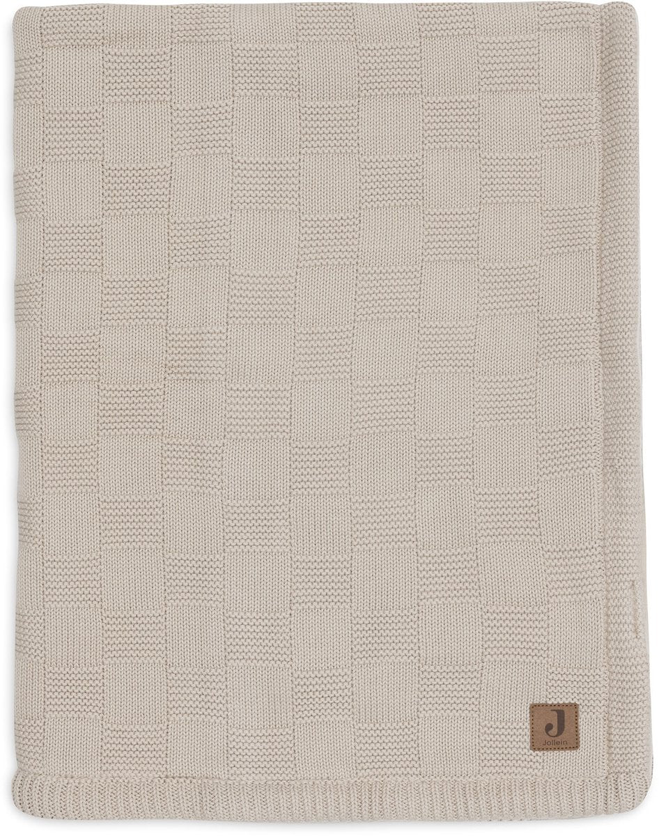 Jollein baby deken wieg - 75x100cm - box knit - warm sand velvet